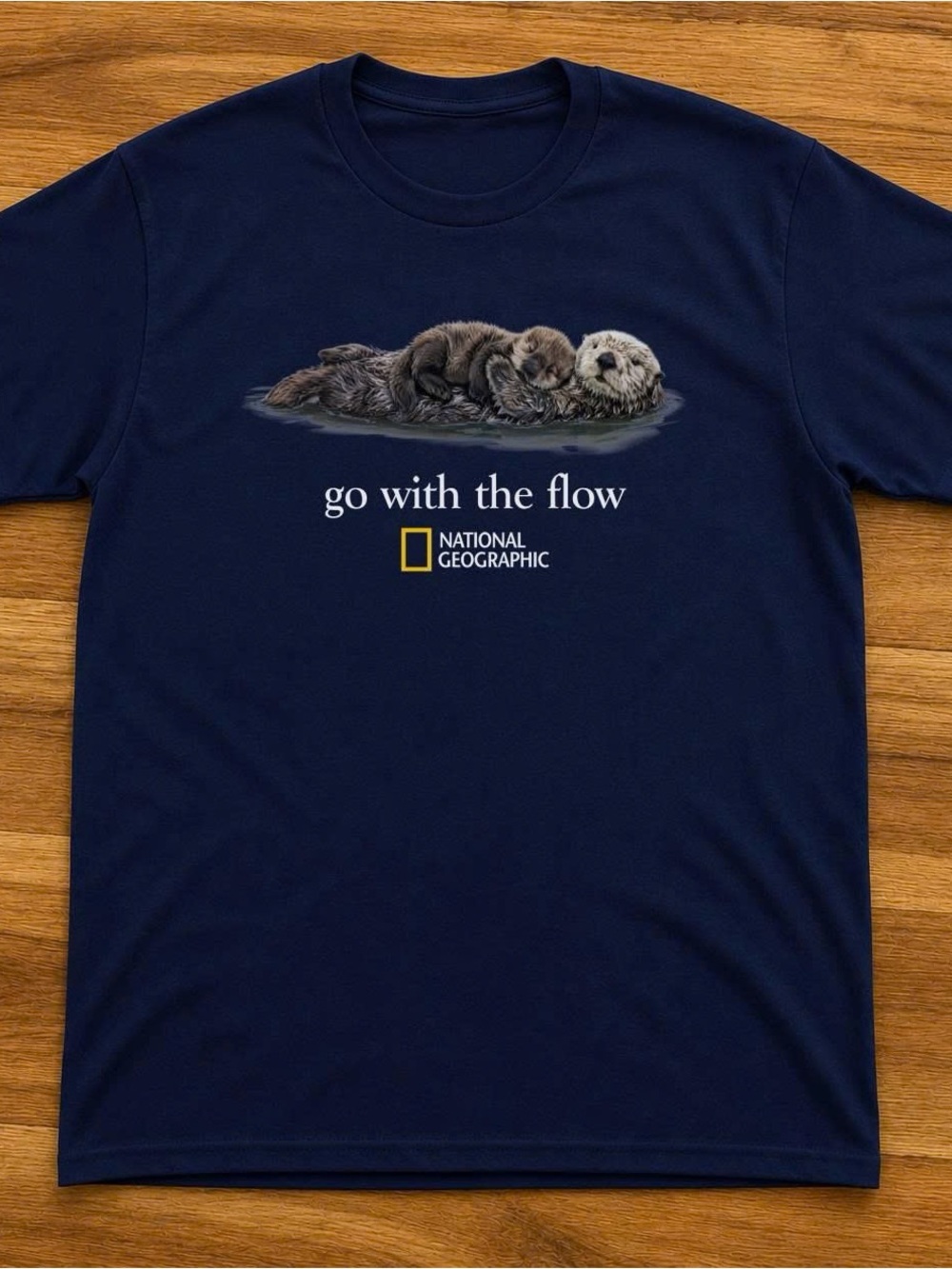Navy 'Go With The Flow' Otter Graphic Tee